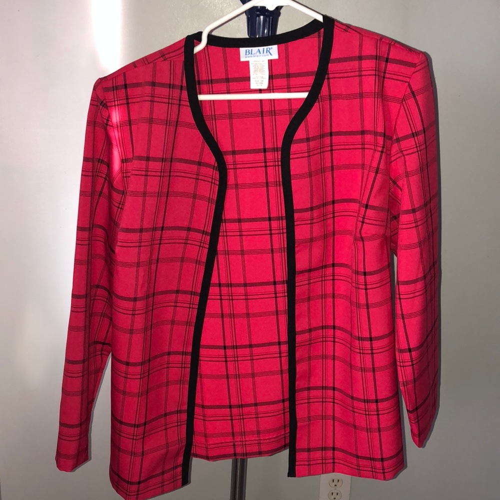 Blair Vintage Red Plaid Blazer Size 14P